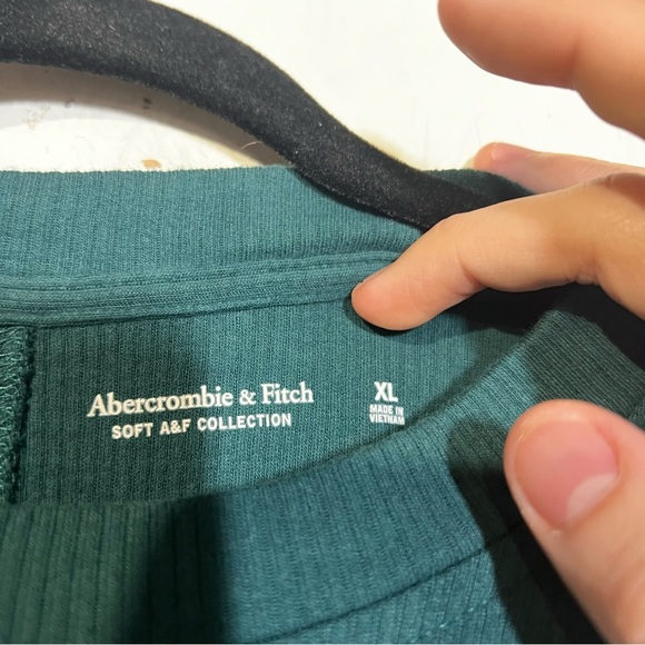 Abercrombie & Fitch Long Sleeve Sweater Ribbed Green Soft A&F Collection Size XL - Picture 5 of 6